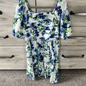 The Children's Place Blue and Green Floral Midi Dress